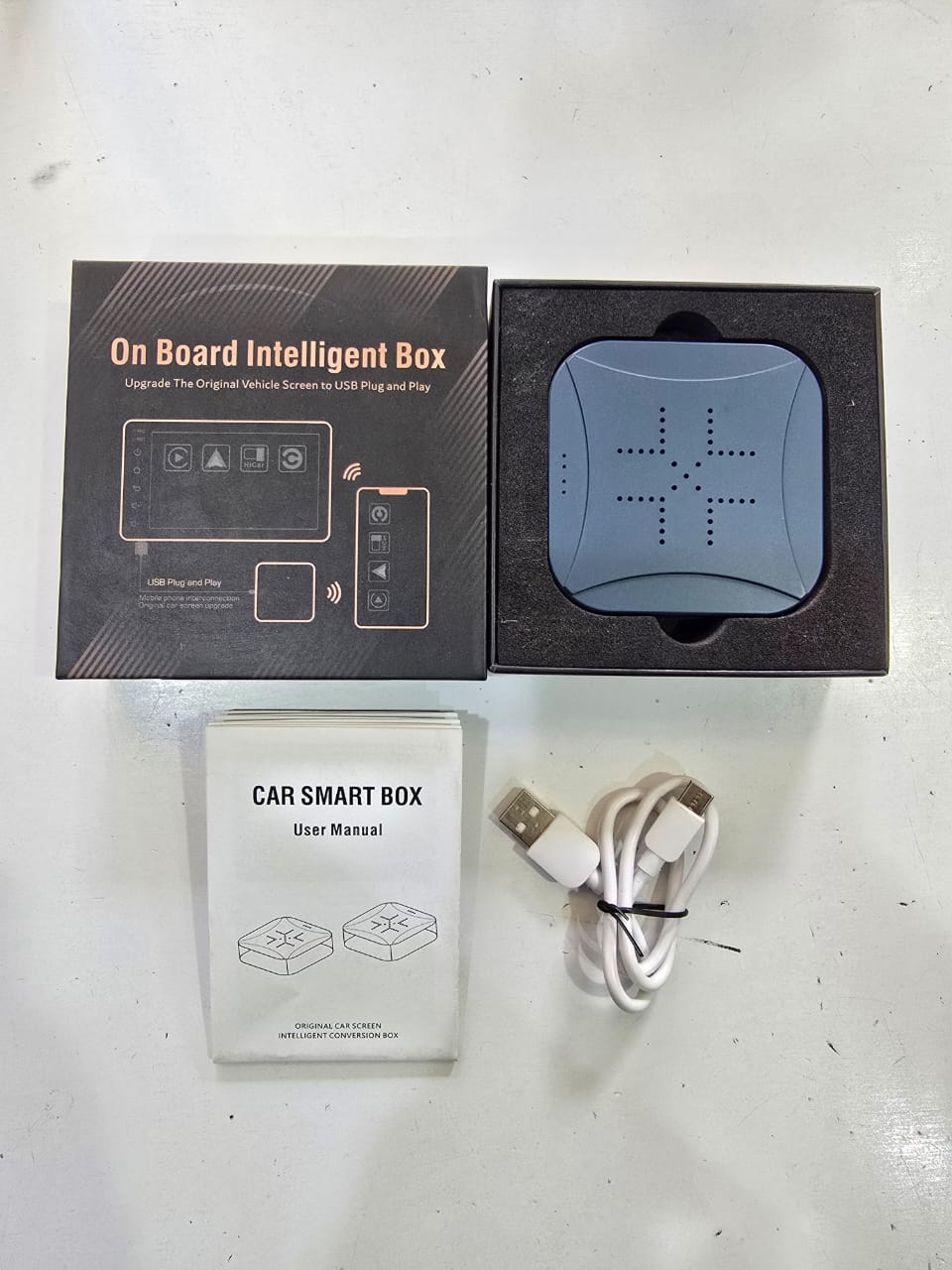 Car Smart Box Upgrades Your Existing Car Radio to Android Auto and Apple CarPlay, Compatible with Most Vehicles, Easy Installation, Wireless Connectivity, Voice Control, GPS Navigation, Multimedia Str