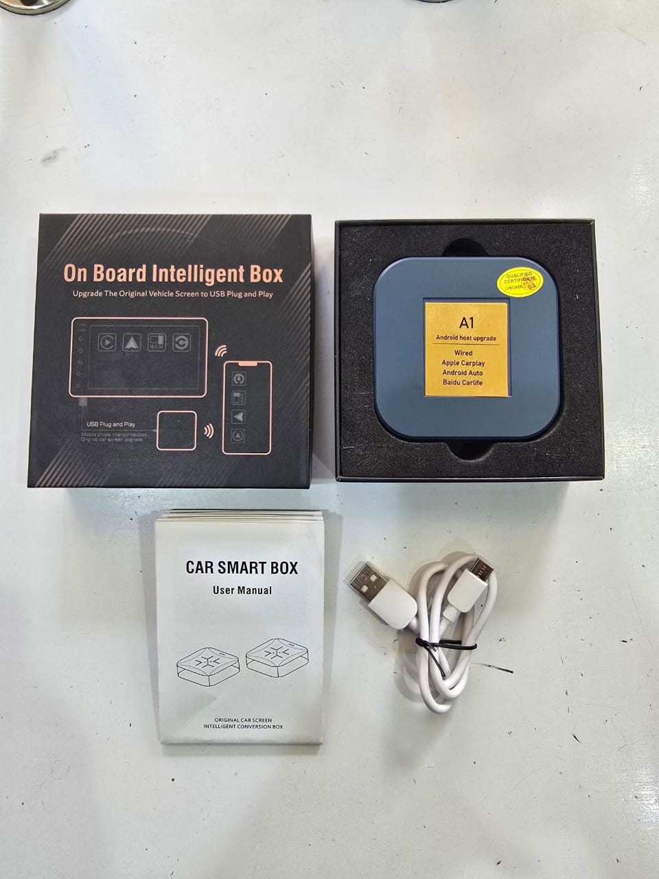 Car Smart Box Upgrades Your Existing Car Radio to Android Auto and Apple CarPlay, Compatible with Most Vehicles, Easy Installation, Wireless Connectivity, Voice Control, GPS Navigation, Multimedia Str