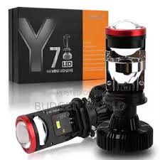 Y7 H4 Mini Projector LED Bulbs High Brightness Car Headlight Conversion Kit Super White Beam 6000K IP67 Waterproof LED Fog Lamp Replacement for All Vehicles