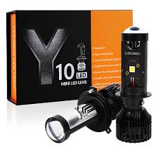 Y10 H7 Mini Projector LED Bulbs Super Bright Car Headlight Upgrade, High Beam and Low Beam Replacement, Long-Lasting, Energy Efficient, Easy Install for All Vehicles