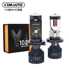 Y10 H7 Mini Projector LED Bulbs Super Bright Car Headlight Upgrade, High Beam and Low Beam Replacement, Long-Lasting, Energy Efficient, Easy Install for All Vehicles