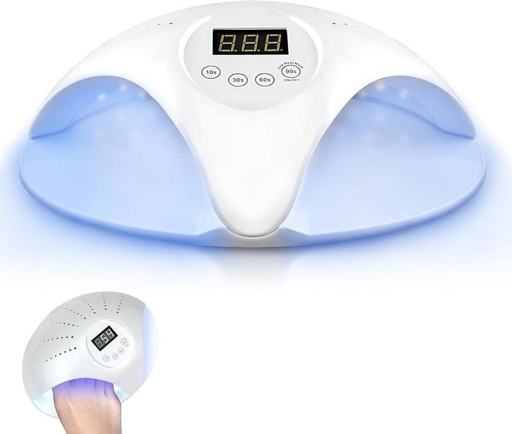 48W Gel Nail Dryer with 57 LED Beads Fast Curing UV/LED Nail Lamp for All Gel Types, Quick Drying, Smart Infrared Sensor, LCD Display, Low Heat Modes for Professional Home Use