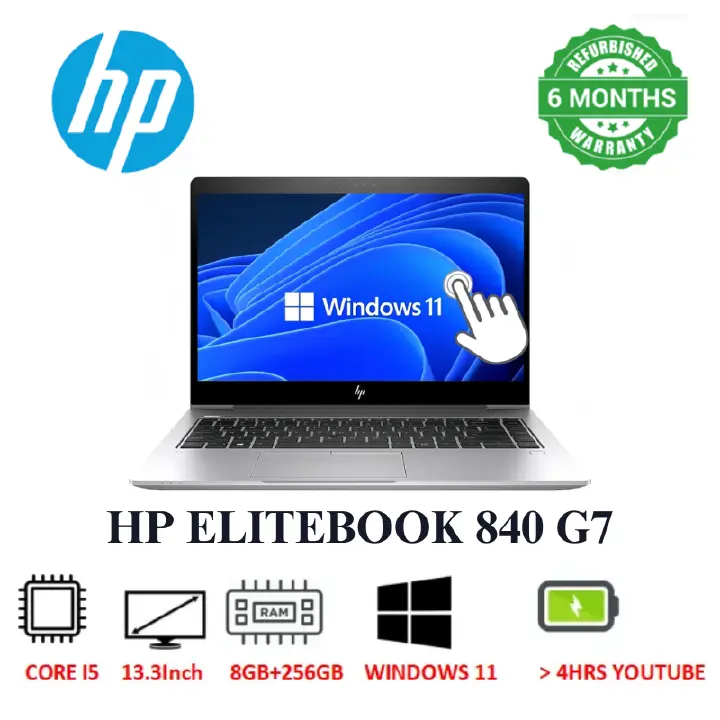 {Free Mouse} HP Elitebook 840 G7 Touchscreen Intel Core i5-10210U 8GB RAM 256GB SSD 14 Inch Refurbished Laptops Windows 11 Pro Installed Hp Laptop Computer