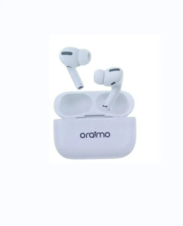 Oraimo OR-09 Mini Wireless Bluetooth Earbuds | AirPods Pro Style | Bluetooth 5.0 | Mighty Sound | Noise Reduction | 2–3H Playtime | 300mAh Charging Case | Android & iOS Compatible – White