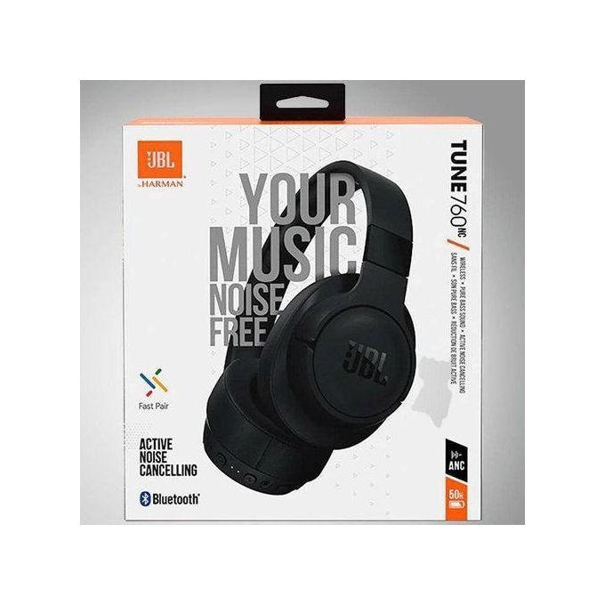 JBL Tune 760 Wireless Noise-Canceling Headphones | Bluetooth 5.0 | Hands-Free Calls | Noise Reduction | USB Charger | Universal Android & iOS Compatibility | Quality Charging Box