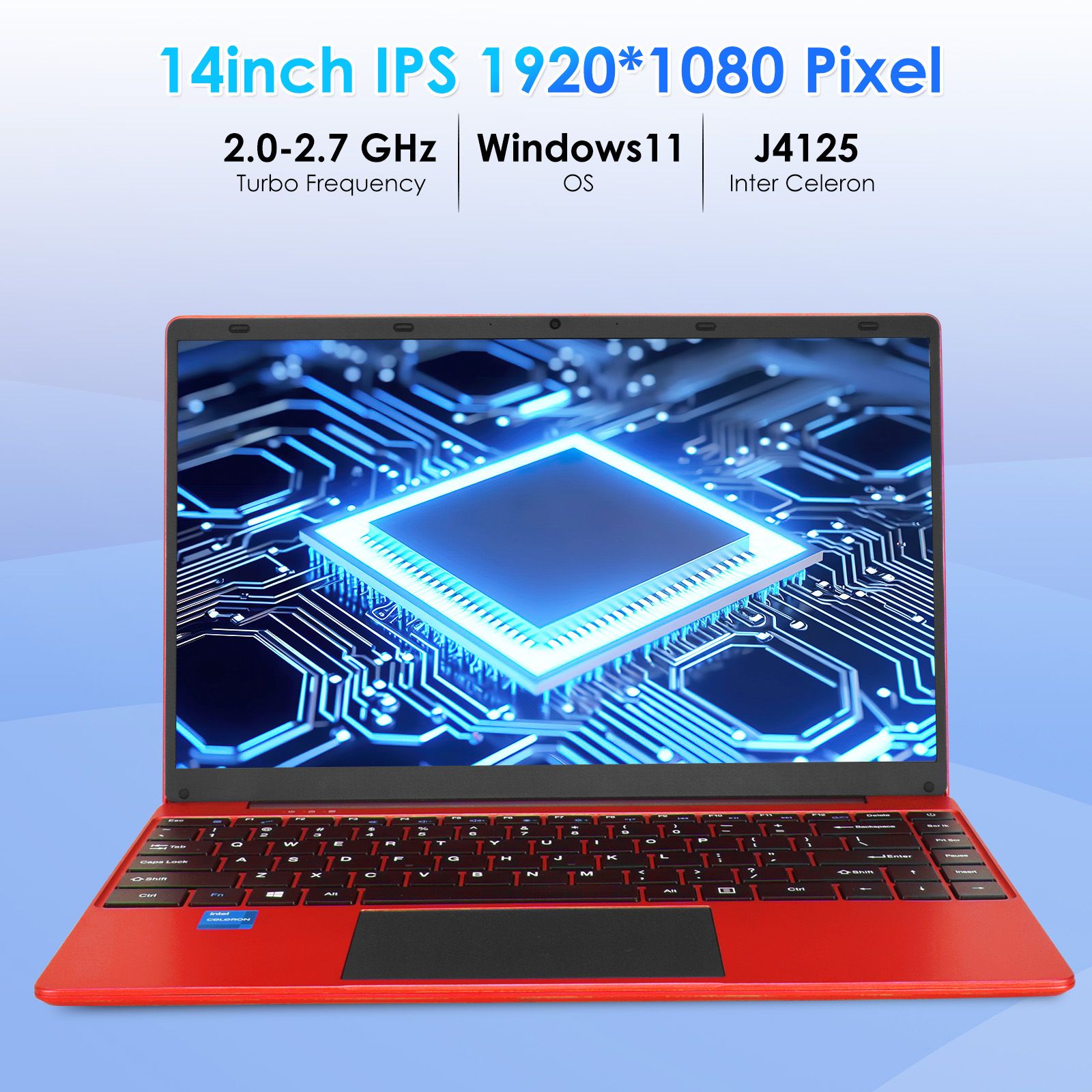 Brand New MENPAI Intel Celeron N4000  8GB RAM + 512GB SSD 14inch LED HD screen   Windows 11 System Laptops Computers