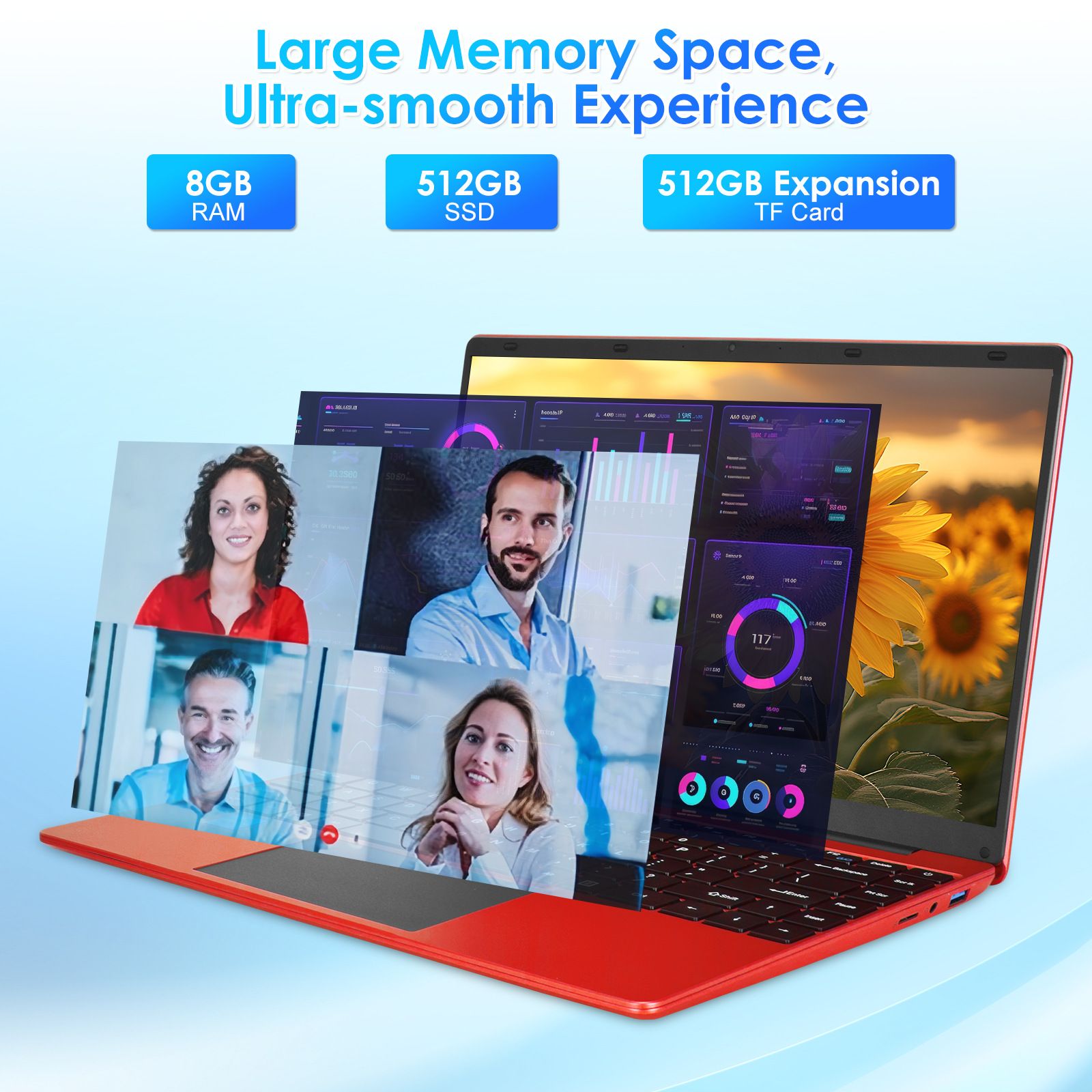 Brand New MENPAI Intel Celeron N4000  8GB RAM + 512GB SSD 14inch LED HD screen   Windows 11 System Laptops Computers