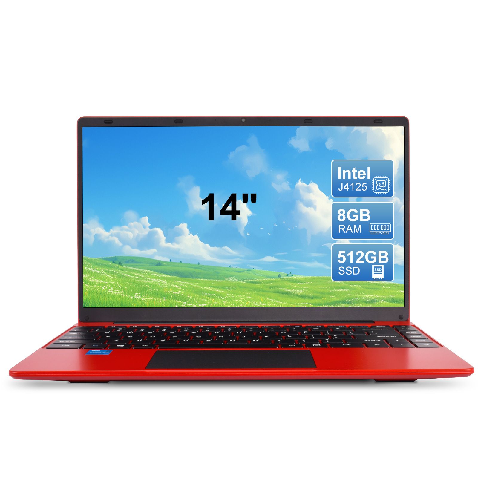 Brand New MENPAI Intel Celeron N4000  8GB RAM + 512GB SSD 14inch LED HD screen   Windows 11 System Laptops Computers