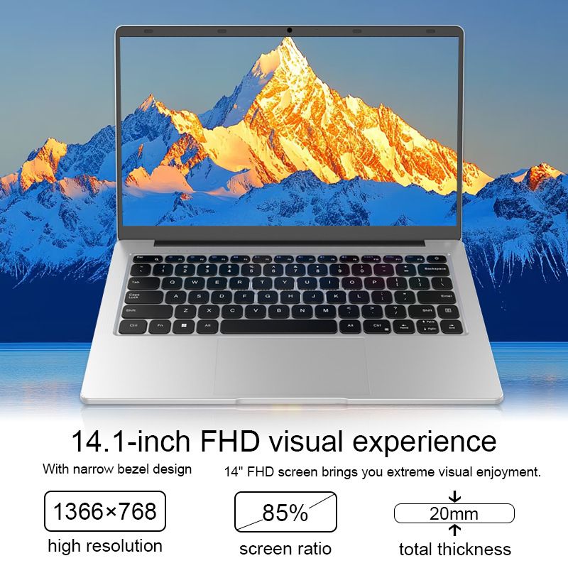 Brand New Intel Celeron J3355 8GB RAM + 256GB SSD  FHD screen 1366X768 Windows 11 operating system Laptops Computers