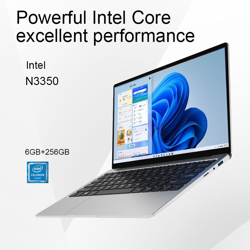 Brand New  Intel Celeron N3350 6GB RAM + 256GB SSD  14-inch display FHD screen Windows 11 operating system Laptops Computers
