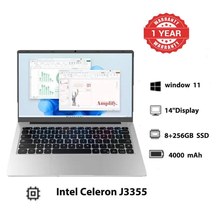 Brand New Intel Celeron J3355 8GB RAM + 256GB SSD  FHD screen 1366X768 Windows 11 operating system Laptops Computers