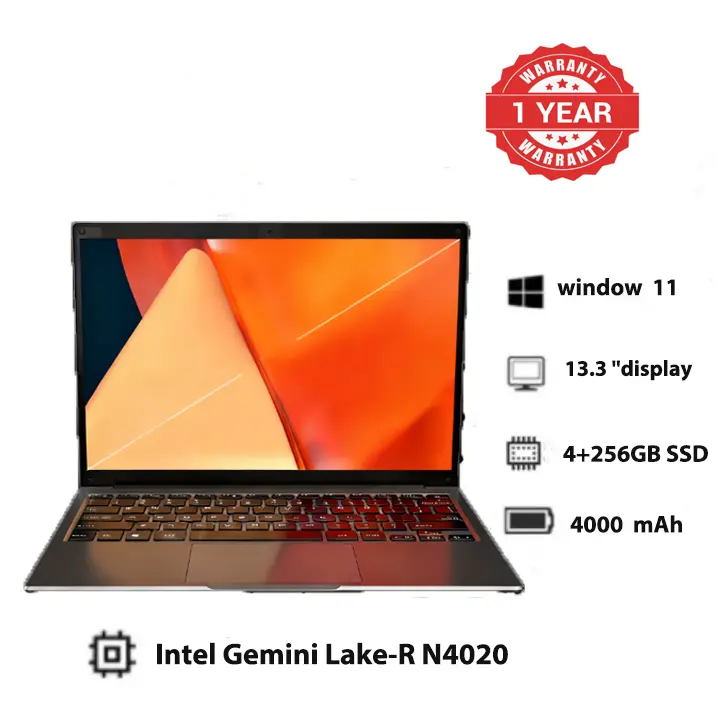 Brand New Intel Gemini Lake-R N4020 4+256GB 13.3 Inch 1920*1200 IPS Windows 11 Laptops Computers