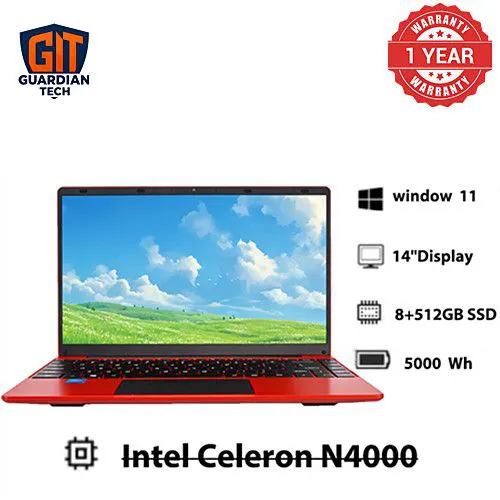 Brand New MENPAI Intel Celeron N4000  8GB RAM + 512GB SSD 14inch LED HD screen   Windows 11 System Laptops Computers