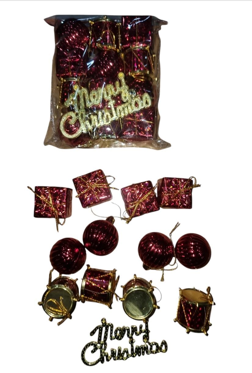 Price Reduce!!🤶 13pc Red Christmas Tree Decorations Set 🎄 | Ornaments & Holiday Decor | Mix & Match Designs 🎁✨ Perfect for Home & Party Tree 🎅🔥