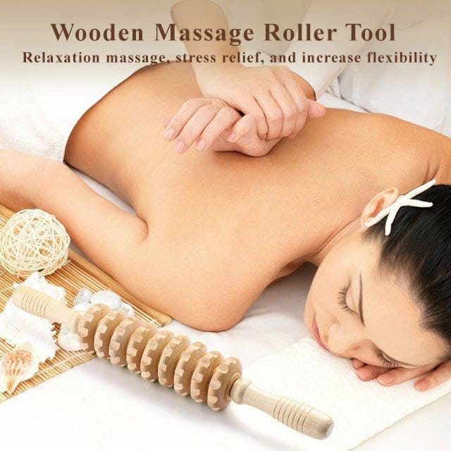 🌳 Wood Therapy Massage Tool – Beech Wood Rolling Pin Stick for Back, Neck, Tendon Relief & Gugurelax Deep Tissue Point Therapy 💆‍♂️✨