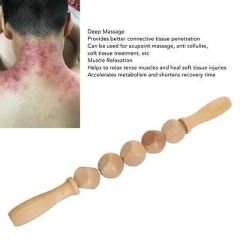 Wooden 6-Cube Massage Roller Stick 🌿✨ | Lymphatic Drainage Body Sculpting Tool | Muscle Pain Relief Wooden Massager