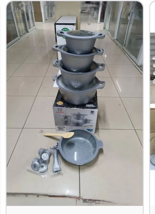 Bosch 11-Piece Cookware Set 🍳 | German-Made 🏅 | Small Diamond Texture 🥘 | Nonstick Pots & Pans | Silicone Lid Covers 🛡️ | Grey & Black Colours | Oven & Induction Safe ✨