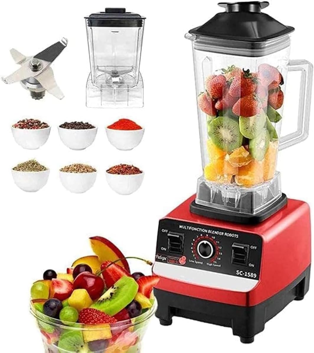 4500W Commercial Blender & Juicer – Heavy-Duty 2-in-1 Mixer with 2 Jars, Stainless Steel Blades, Dishwasher Safe – SC-1589 Smoothie Maker, Grinder & Fruit Processor