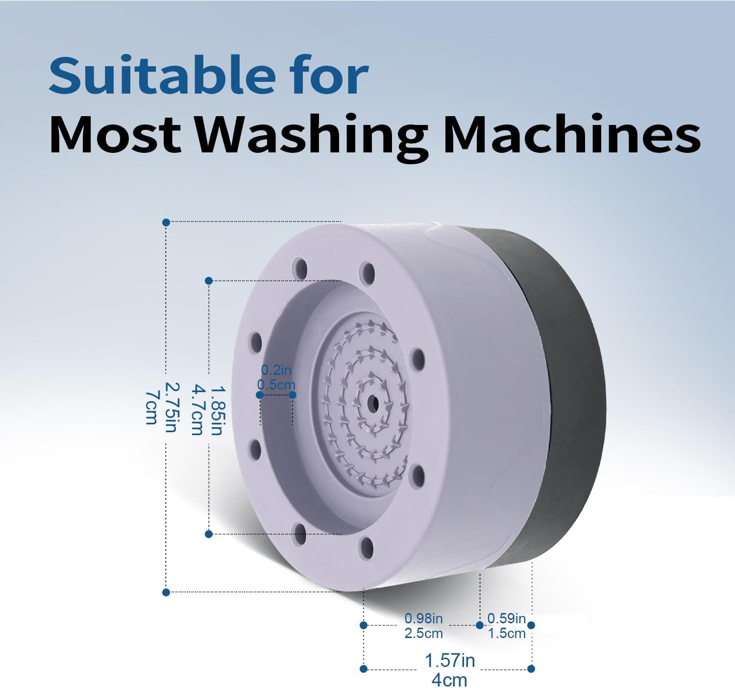 4PCS Washing Machine Feet Pads, Anti Vibration Mat,Rubber Feet Pad, Anti-slip Pad, Shock Absorber, Non-slip Fixed Anti-deviation, Used for Dryer, Washing Machine, Dishwasher (Gray)