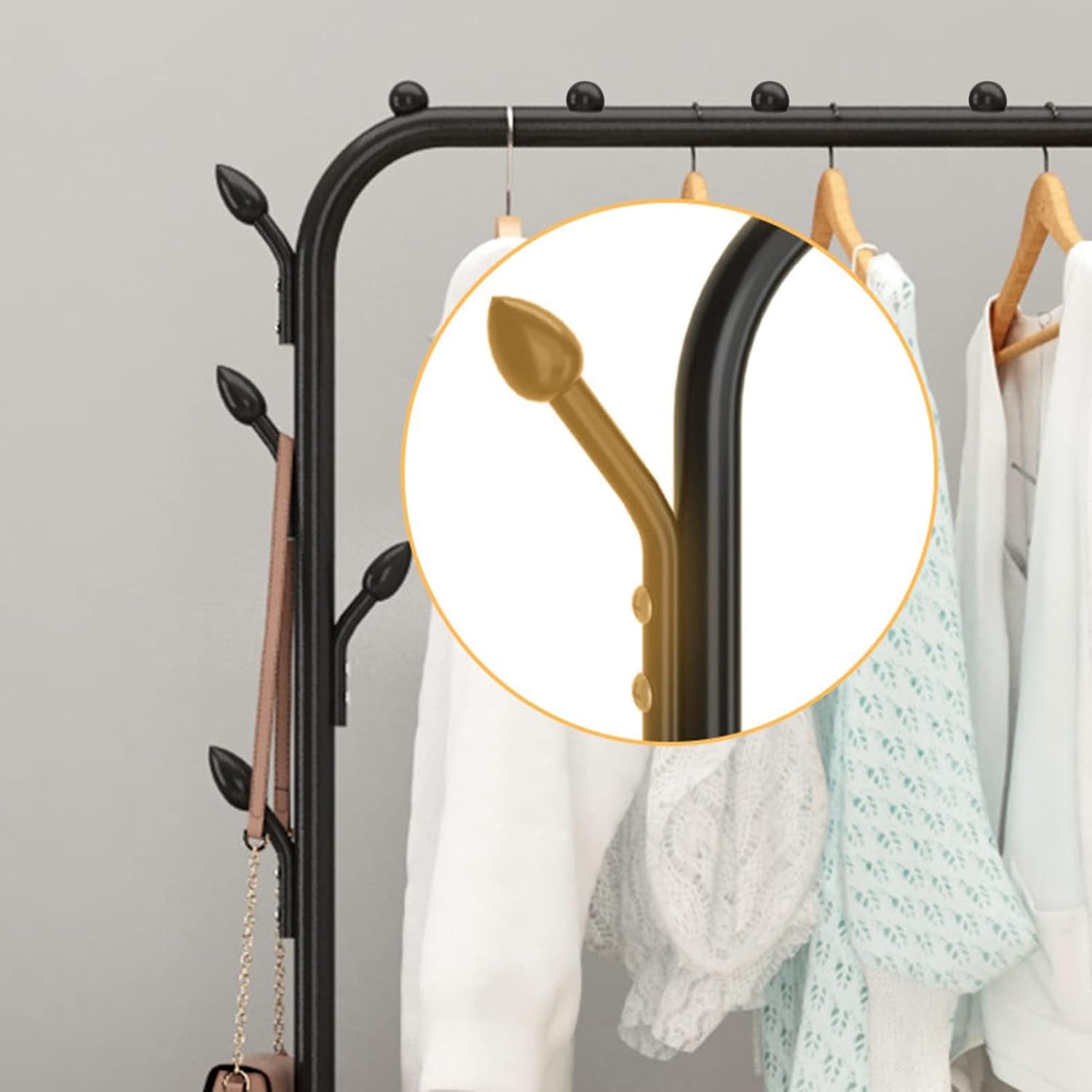 Clothes Rack, Clothing Rack Clothes Rack Metal Garment Rack Organizer Freestanding Hanger Clothes Storage and Display Laundry Drying Rack Storage Stand for Home Black