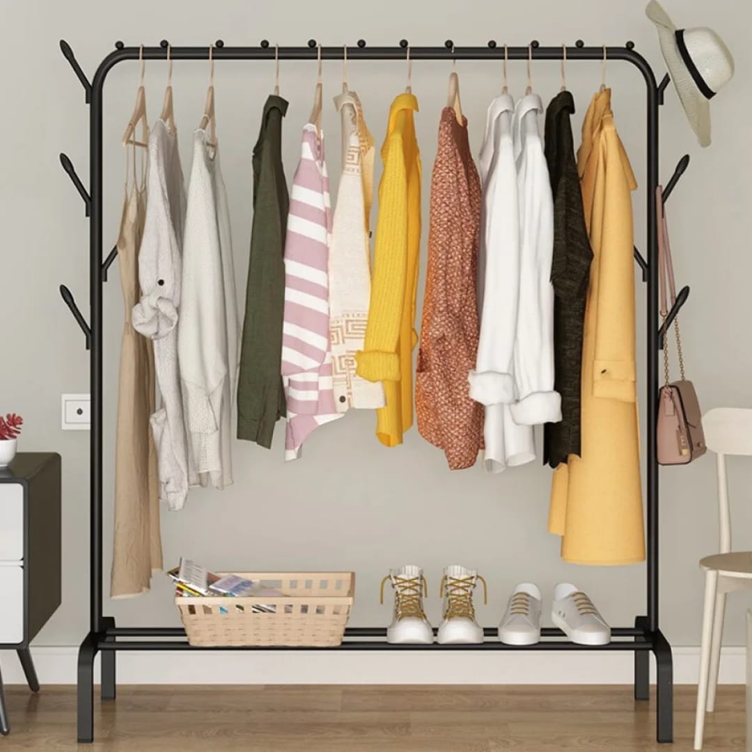Clothes Rack, Clothing Rack Clothes Rack Metal Garment Rack Organizer Freestanding Hanger Clothes Storage and Display Laundry Drying Rack Storage Stand for Home Black