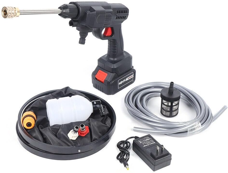 Cordless Pressure Washer, 435 PSI Pressure Water Spray Gun, 21V Lithium Battery, Portable High Pressure Car Washer for Car Fence Wall Deck Cleaning