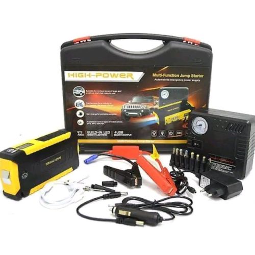 High Power JUMP STARTER KIT POWER BANK 4 Laptop & Mobile Devices - Emergency Car Battery 99800mAh 12V ULTRASAFE LITHIUM - Torch Light- MULTI FUNCTIONAL - HIGH BOOST PLUS