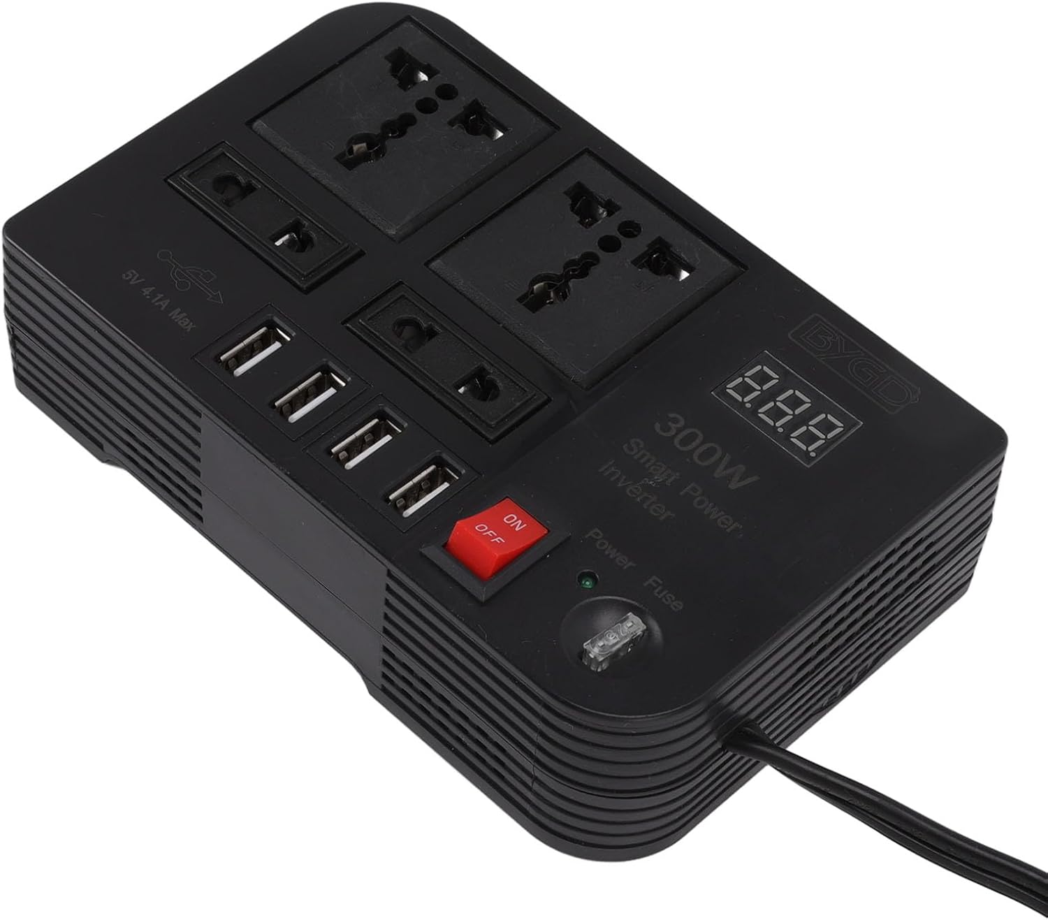 12V 300W Car Power Inverter, DC to AC 220V Converter for Vehicle Electronics, Portable Inverter Transformer for RV, Truck, and Emergency Power Supply