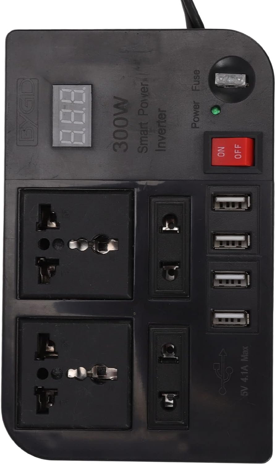 12V 300W Car Power Inverter, DC to AC 220V Converter for Vehicle Electronics, Portable Inverter Transformer for RV, Truck, and Emergency Power Supply