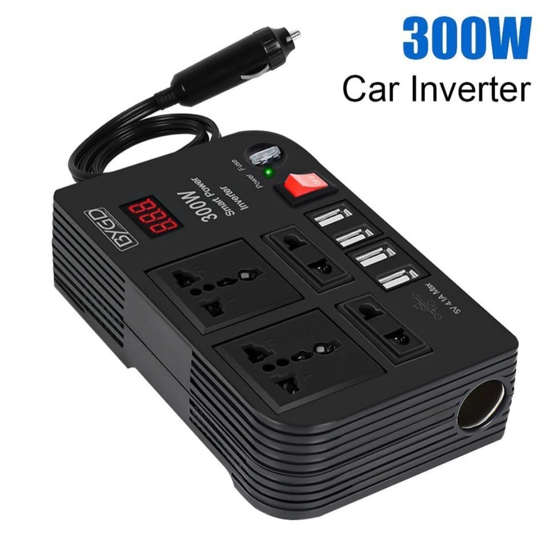 12V 300W Car Power Inverter, DC to AC 220V Converter for Vehicle Electronics, Portable Inverter Transformer for RV, Truck, and Emergency Power Supply