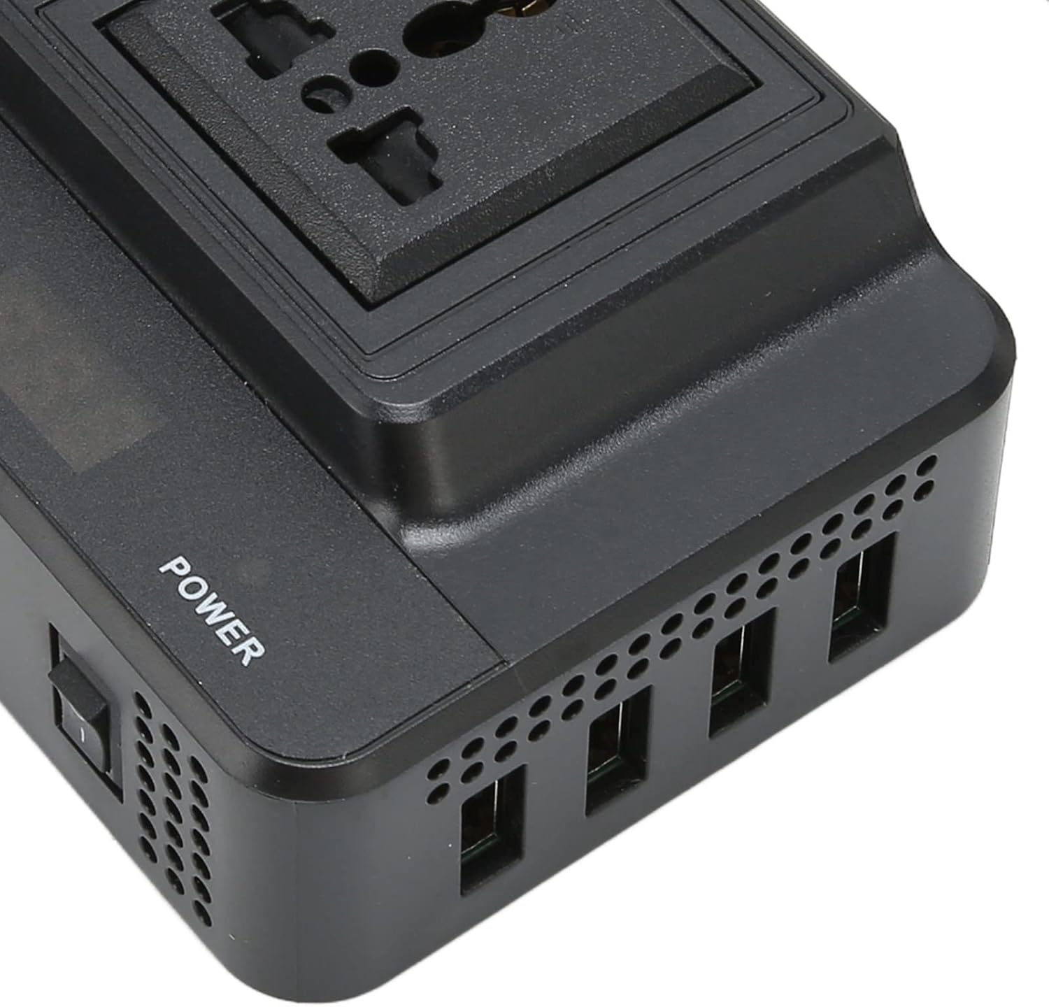 Car Inverter, 200W Power Inverter, DC 12V to 220V AC with 2.1A 4 Ports USB Multi Protection, Universal Inverter for Charging Laptops, Tablets, Laptops, Tablets