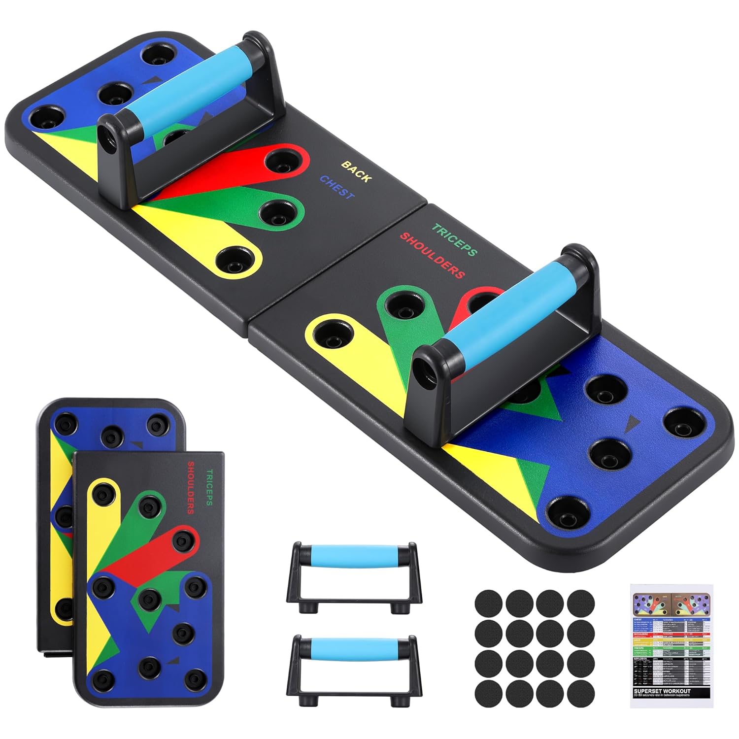 Convenient Removable Push-Up Board, Multi-Functional Bodybuilding Workout Tool, Fitness Push-Up Rack for Men and Women Home Gym Equipment, Black