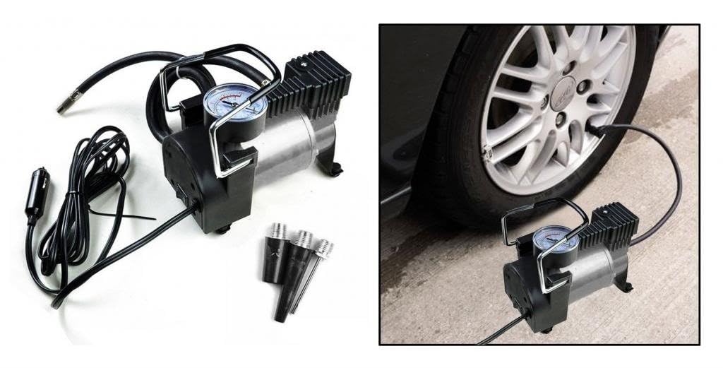 Tyre Air Inflator Pump for Car | Metal Body 12V | Single Cylinder | Electronic Car Tyre Inflator Pump Compressor M