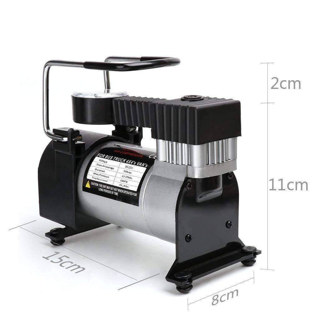 Tyre Air Inflator Pump for Car | Metal Body 12V | Single Cylinder | Electronic Car Tyre Inflator Pump Compressor M