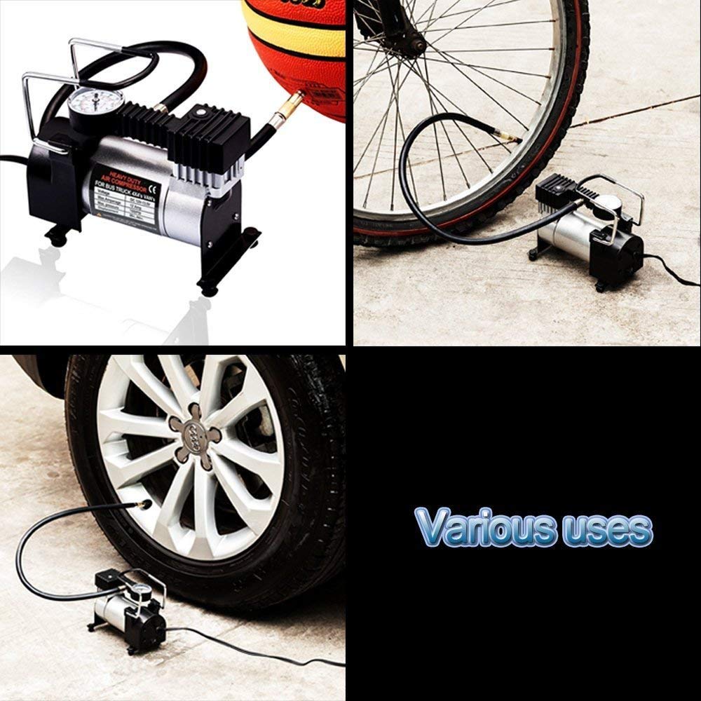 Tyre Air Inflator Pump for Car | Metal Body 12V | Single Cylinder | Electronic Car Tyre Inflator Pump Compressor M