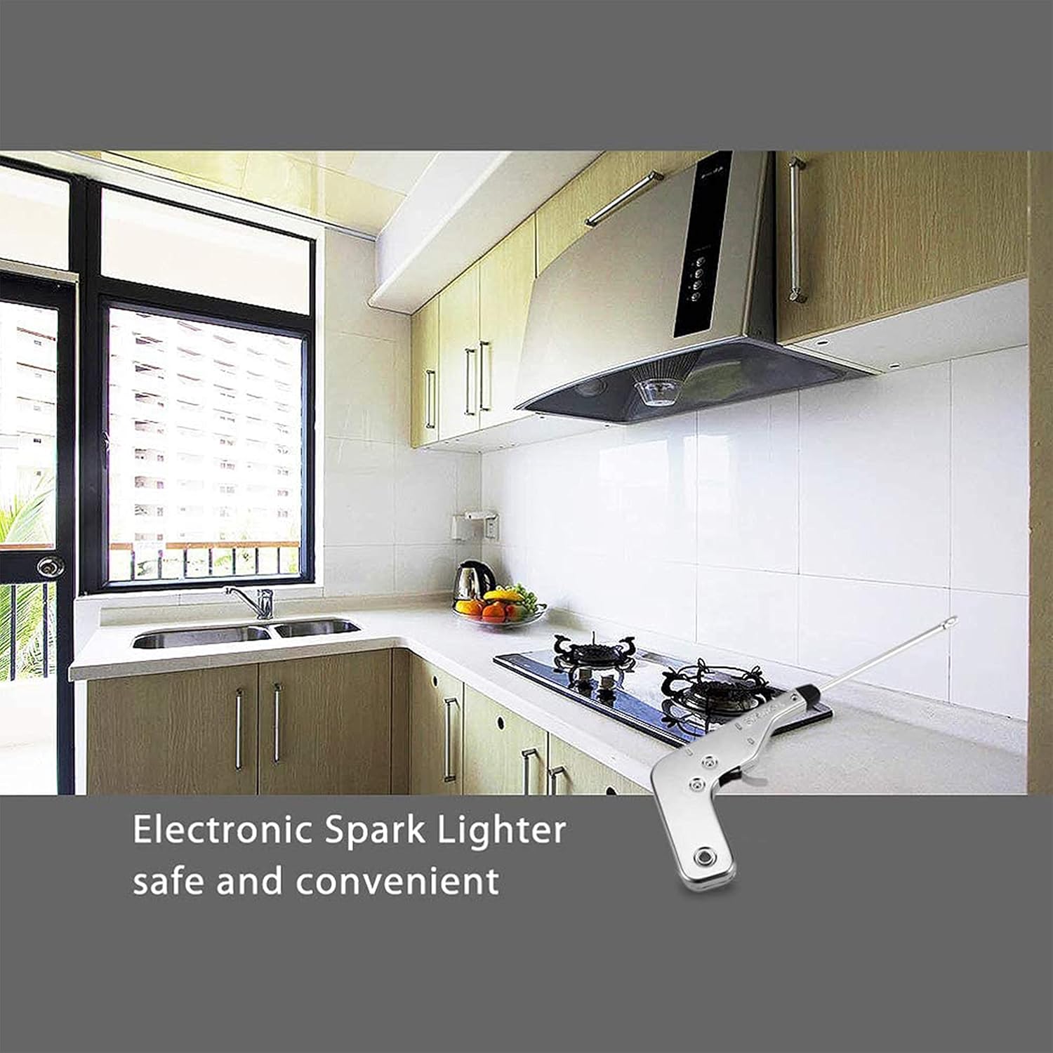 Gun Shape Electric Igniter Spark Gas Lighter for Kitchen Stove Steel