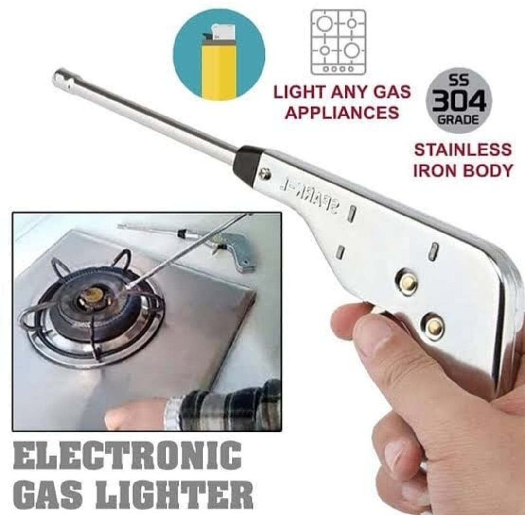 Gun Shape Electric Igniter Spark Gas Lighter for Kitchen Stove Steel