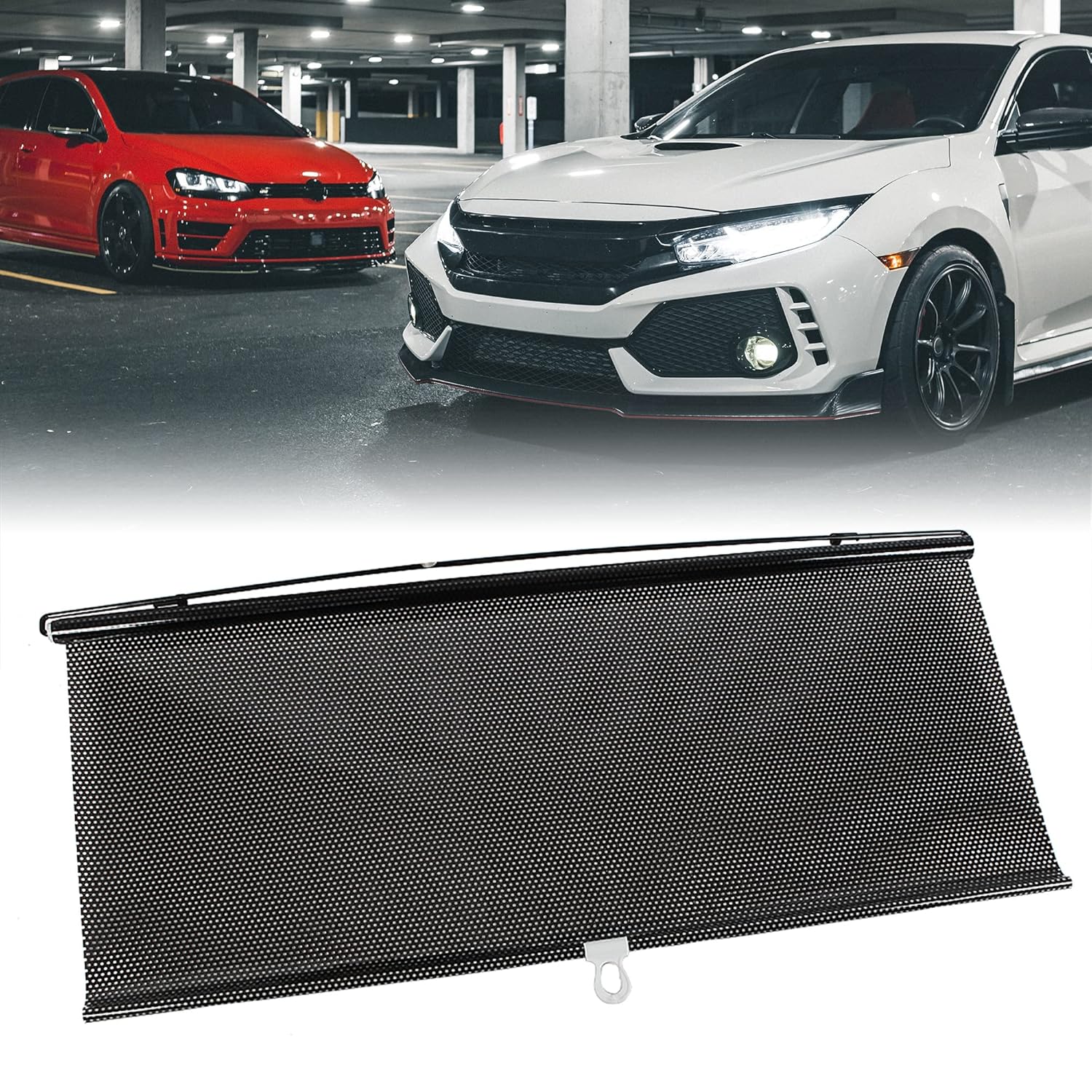 PVC Retractable Car Window Sun Shade Visor Windshield Roller Blind 125x58cm