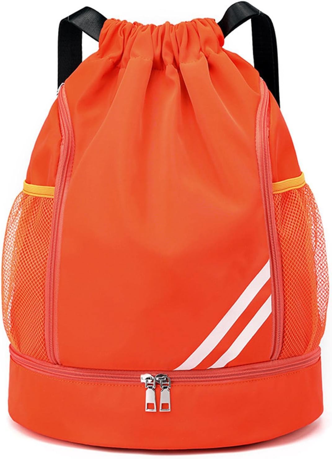 Drawstring Backpack, Sports Gym Bag, Drawstring Backpack with Shoe Compartment and Water Bottle Mesh Pocket, Sports Gym Sack pack Water Resistant String Bag for Women Men Children