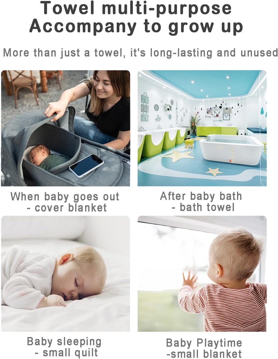 Hooded Baby Towel, Baby Bath Towel with Hood, Baby Bath Towels Wrap, Blanket for Baby, Baby Beach Towel, Hooded Bath Towels for Boy and Girl, Newborn,31.5"×31.5"