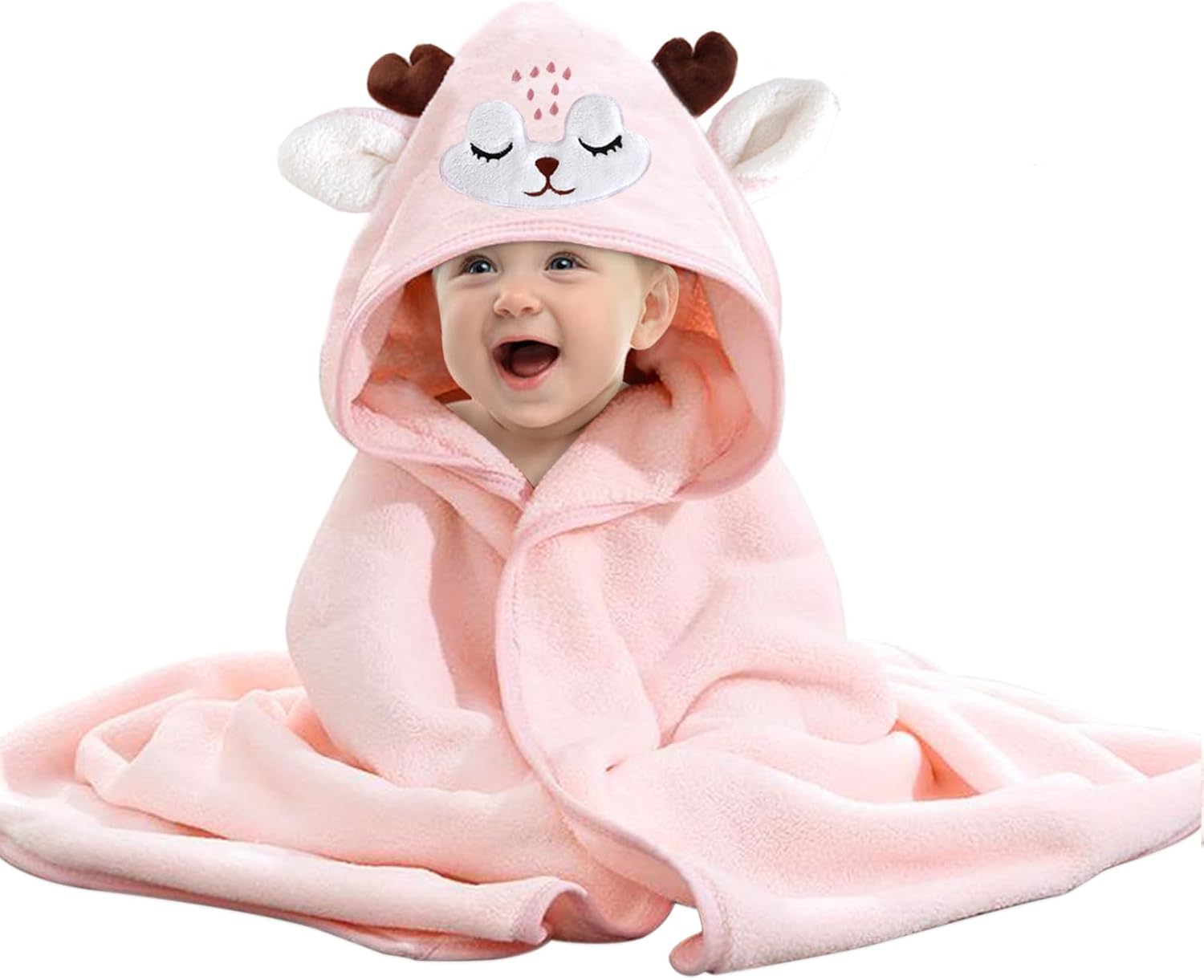 Hooded Baby Towel, Baby Bath Towel with Hood, Baby Bath Towels Wrap, Blanket for Baby, Baby Beach Towel, Hooded Bath Towels for Boy and Girl, Newborn,31.5"×31.5"