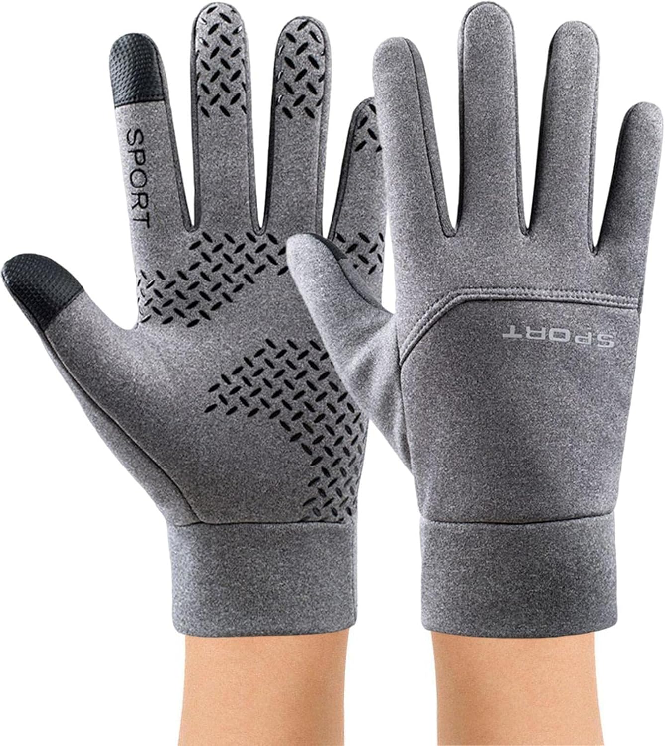 All Finger Gaming Gloves, Winter Warm Gloves Zipper Men Women Touchscreen, Water Resistant Texting Thermal Soft Flannel Lining Winter Gloves for Running Cycling Driving Hiking