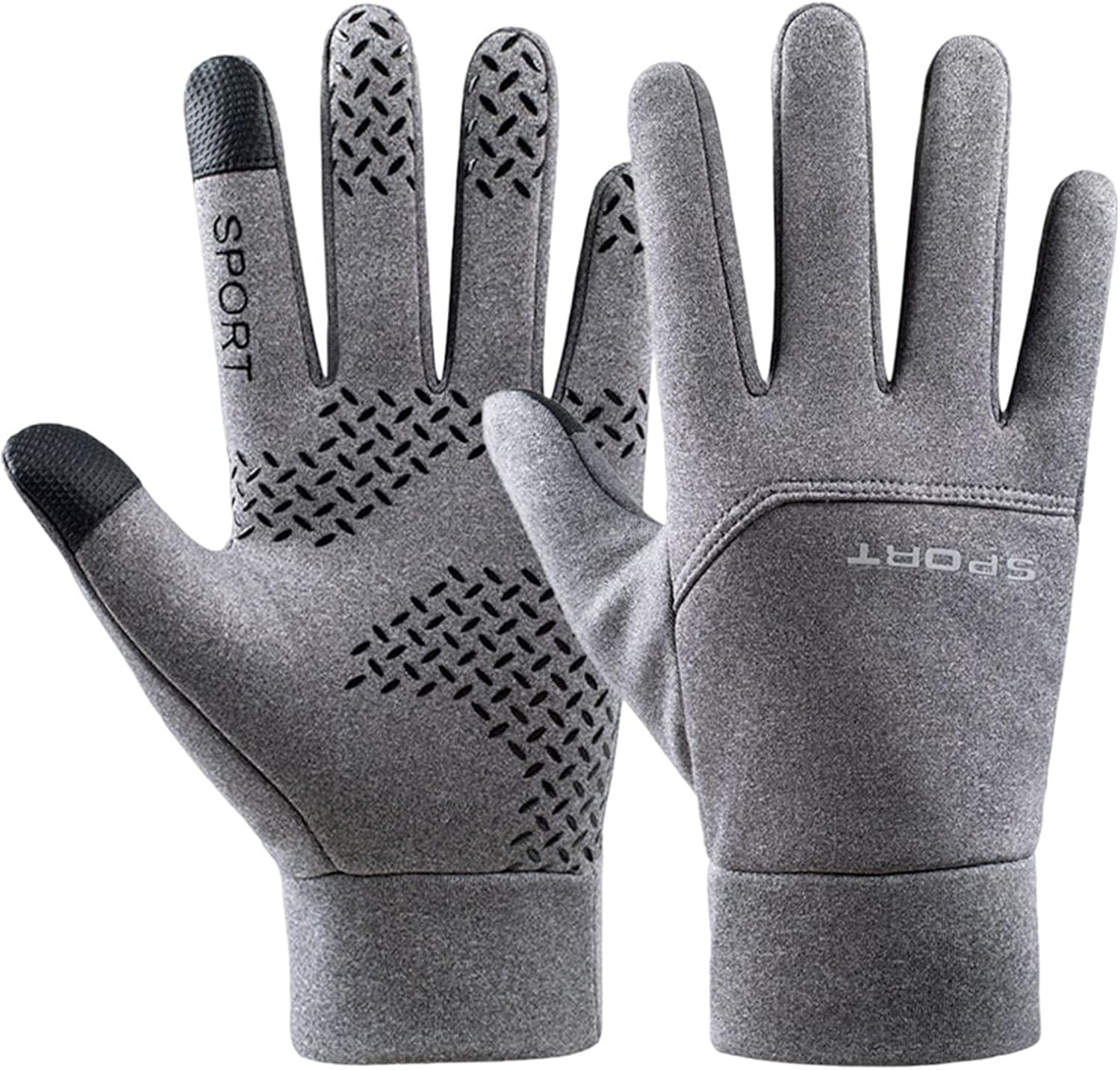 All Finger Gaming Gloves, Winter Warm Gloves Zipper Men Women Touchscreen, Water Resistant Texting Thermal Soft Flannel Lining Winter Gloves for Running Cycling Driving Hiking