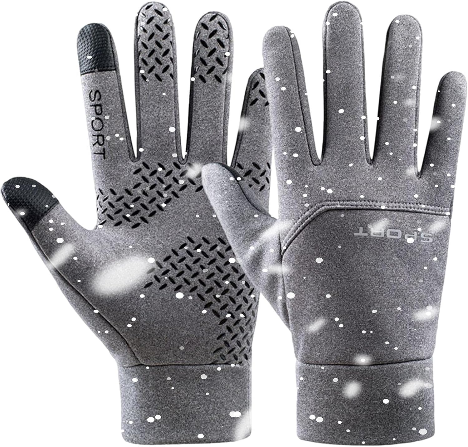 All Finger Gaming Gloves, Winter Warm Gloves Zipper Men Women Touchscreen, Water Resistant Texting Thermal Soft Flannel Lining Winter Gloves for Running Cycling Driving Hiking