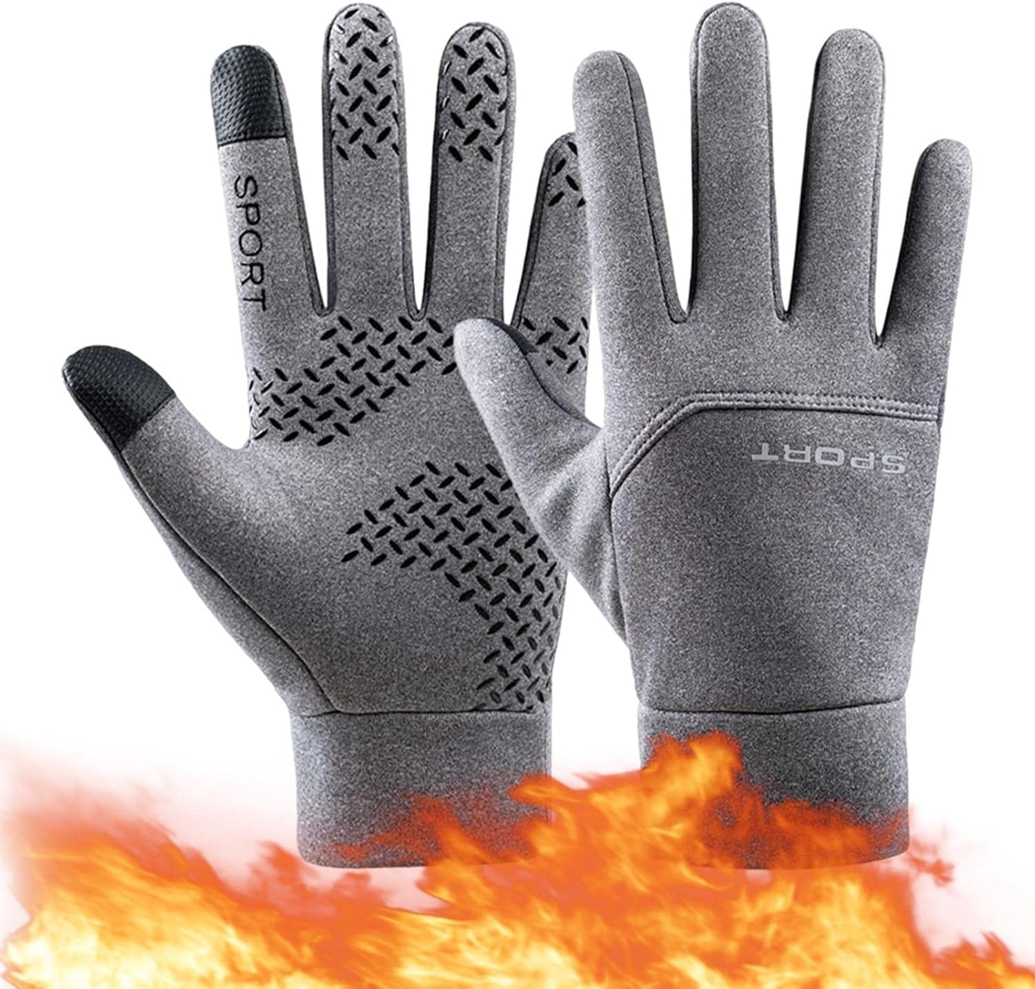 All Finger Gaming Gloves, Winter Warm Gloves Zipper Men Women Touchscreen, Water Resistant Texting Thermal Soft Flannel Lining Winter Gloves for Running Cycling Driving Hiking