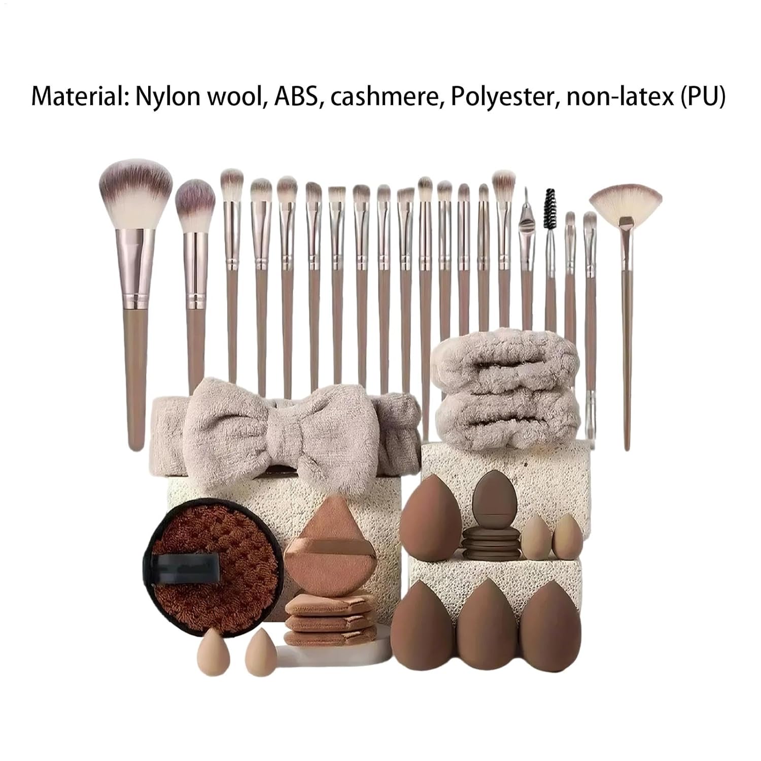 40 Pieces Makeup Tool Set, Makeup Brush Set, Full Set of Makeup Brushes Foundation Brushes Tool Set with Face Wash Tools, Portable Makeup Tools Makeup Accessories for Beginners Professionals