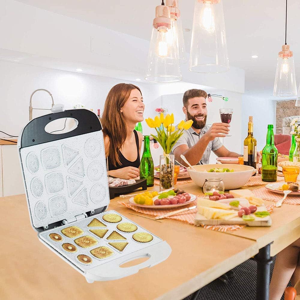 Electric Cookie Maker, Cake Snack Biscuit Machine, Non-Stick Creative Fast Breakfast for Baking, Kitchen, Pan Oven Gift