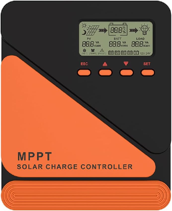 ​10A MPPT Solar Charge Controller 12V/24V Auto, Max 100V PV Input, Dual Peak Tracking, Battery Voltage Regulator - for Lithium/Gel/Lead Acid Batteries