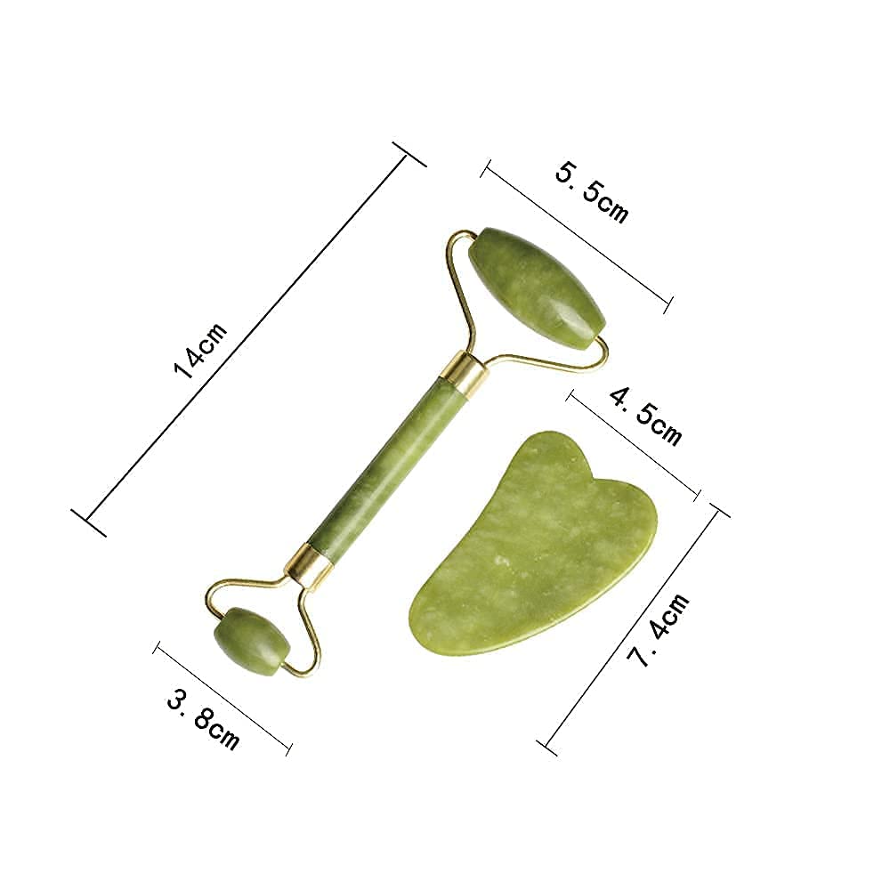 Stone and Jade Roller Natural Face Facial Massage Roller for Women Face Shaper Jade Face Roller for Natural Glowing Skin & Improves Skin care Facial Massage Reduces Eye Puffiness