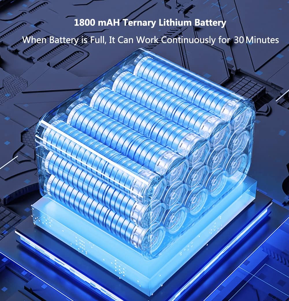 Wireless vacuum cleaner  (rechargeable, short length use option or extended to 105cm long, 4 brush options, high suction pressure of 7500Pa)